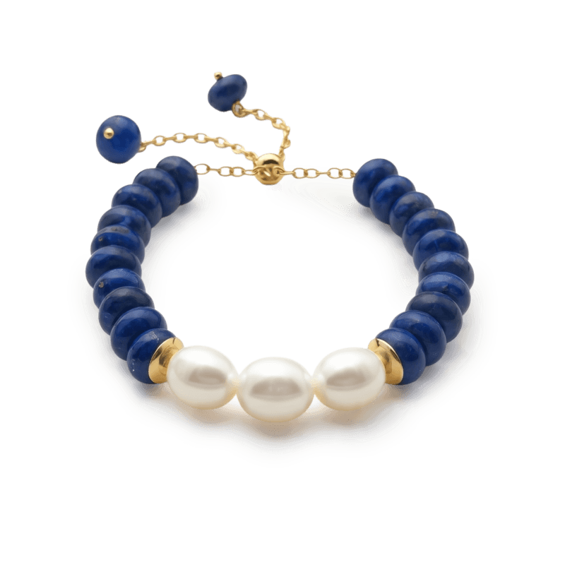 Collection Aura en pierres naturelles et véritables perles de culture - Lapis-lazuli