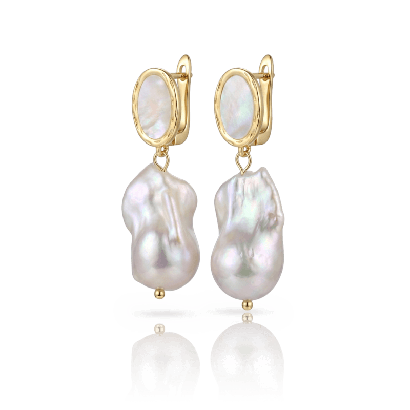 Boucles d'oreilles Nuage en perles baroques sauvages naturelles - OUI HANDMADE