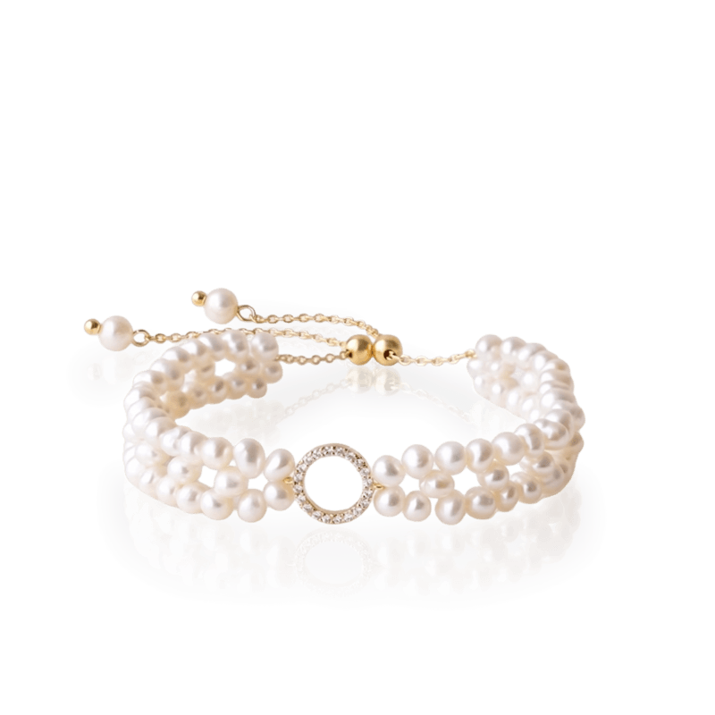 Bracelet en perles-de-culture tissées à la main - OUI HANDMADE
