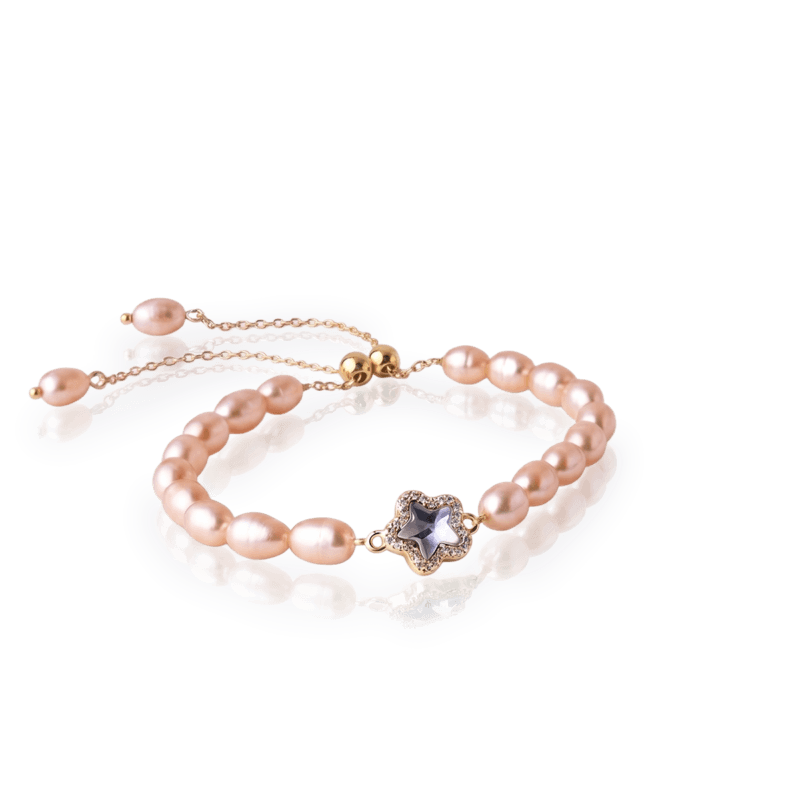 Bracelet Stella en perles de culture saumon - OUI HANDMADE