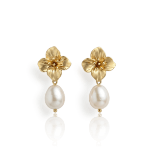 Boucles d'oreilles Flora - véritables perles de culture